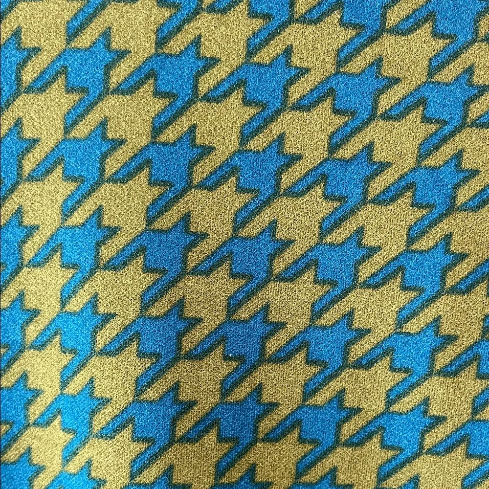 K Jordan Moto Houndstooth Blazer Jacket Top Size Small Green Blue lightweight